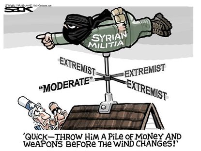 Obama cartoon Syrian militia world