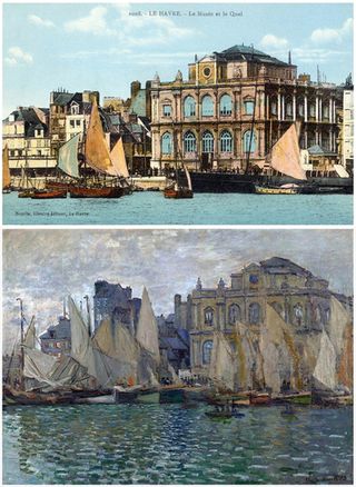 Comparison of Monet Painting to Postcard