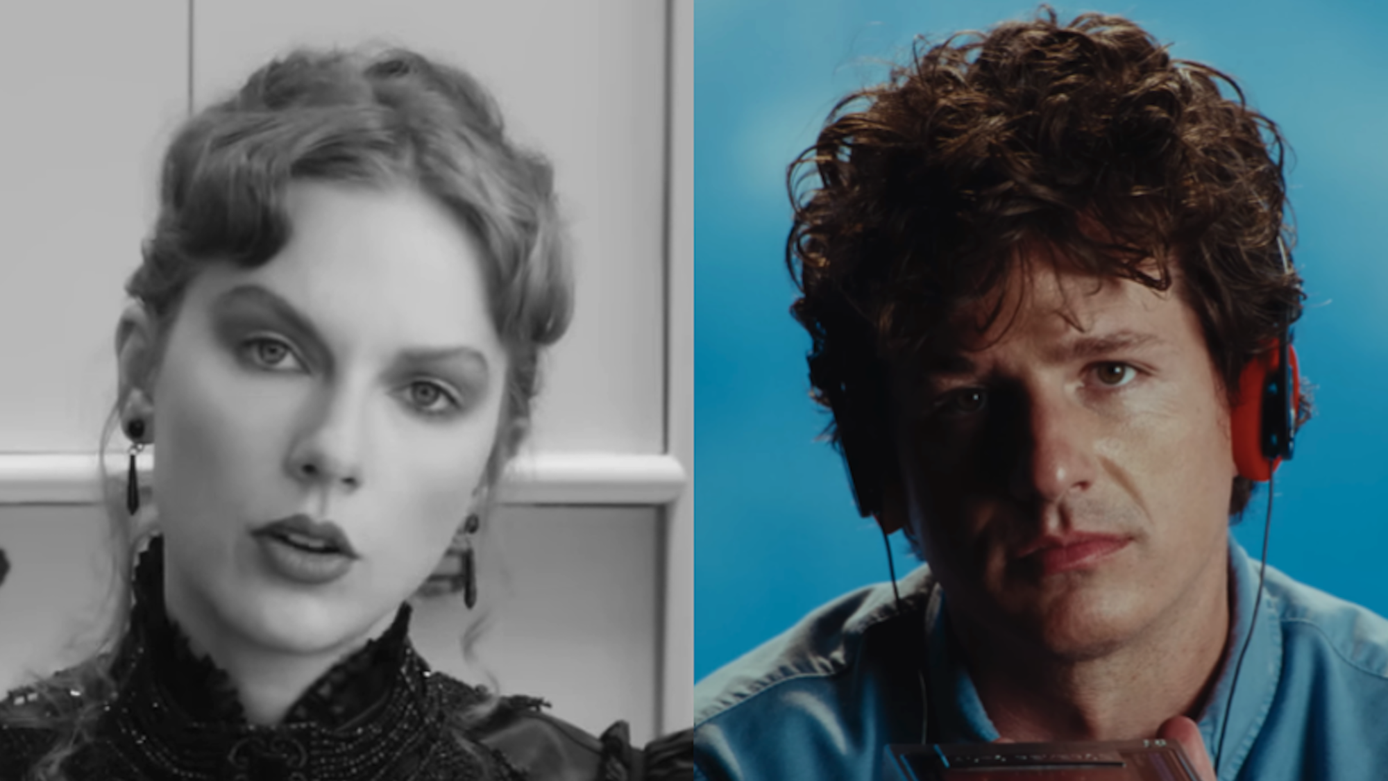 Taylor Swift in Fortnight music video and Charlie Puth in Changes music video