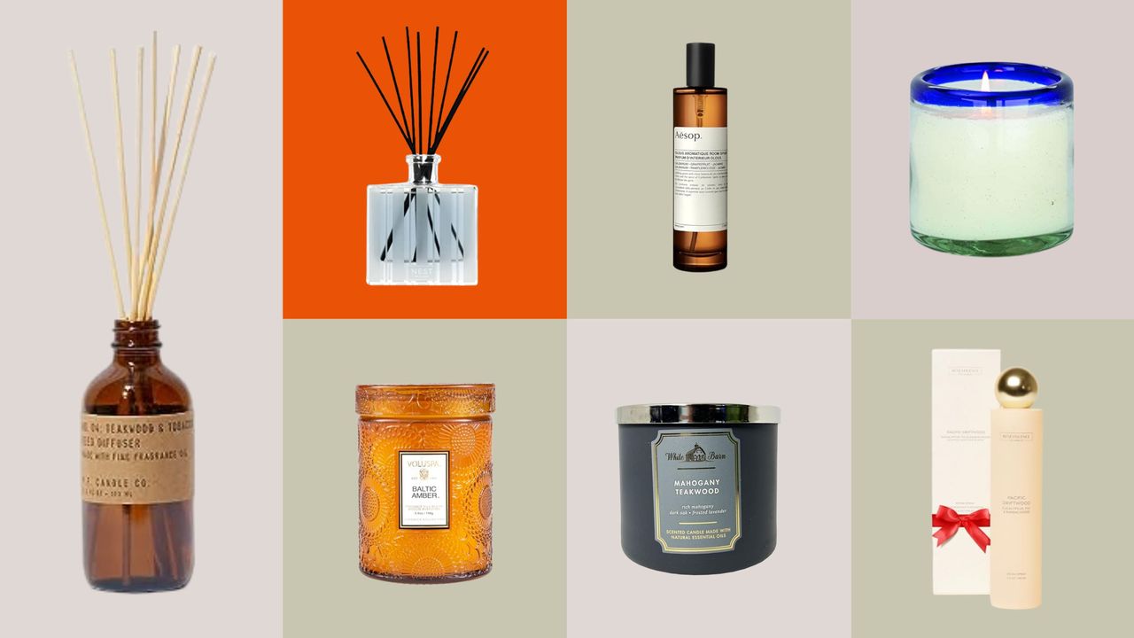 collage of home scents from Amazon