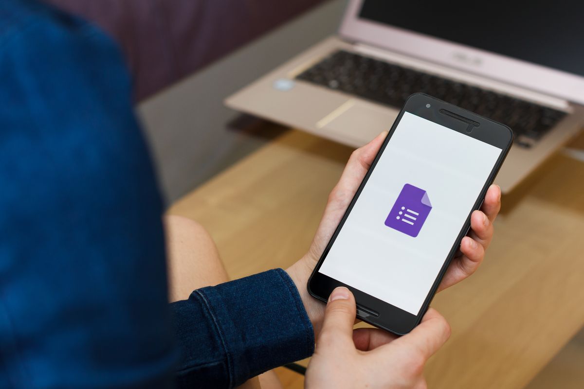 Google Forms opening screen on a smartphone