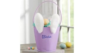 Bed, Bath & Beyond Mod Bunny Personalized Easter Basket in Purple, one of w&h's personalized Easter baskets picks