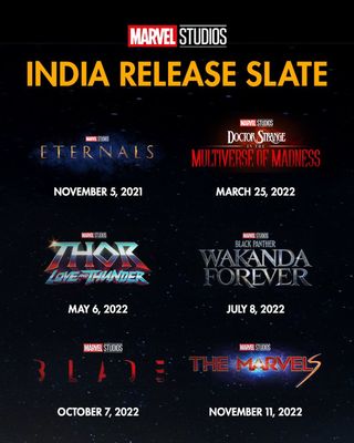The Marvel India 2022 release schedule.