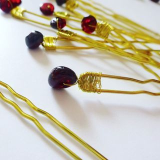 Etsy January birthstone hair pins.