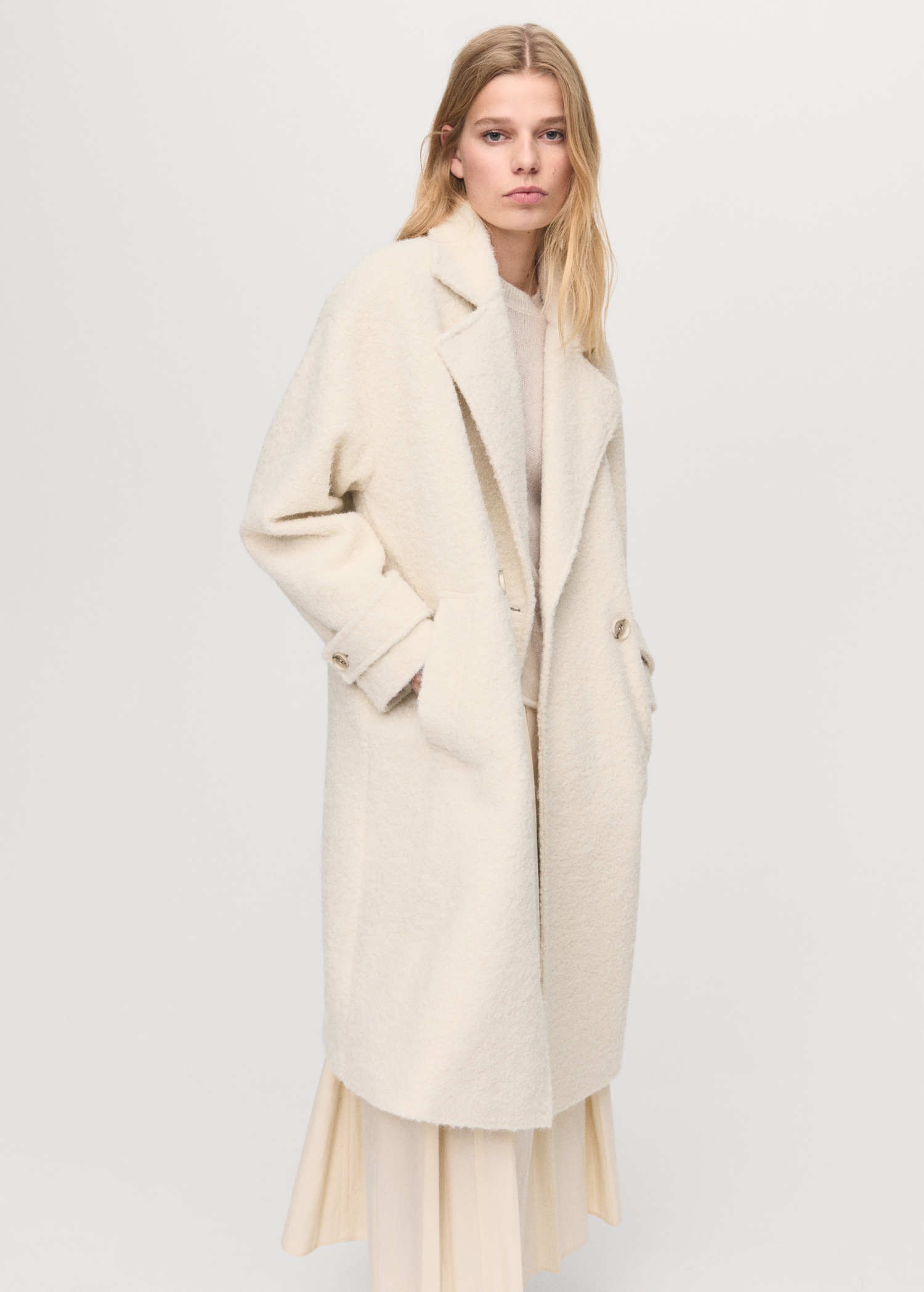 Lapels Bouclé Coat - Women | Mango United Kingdom