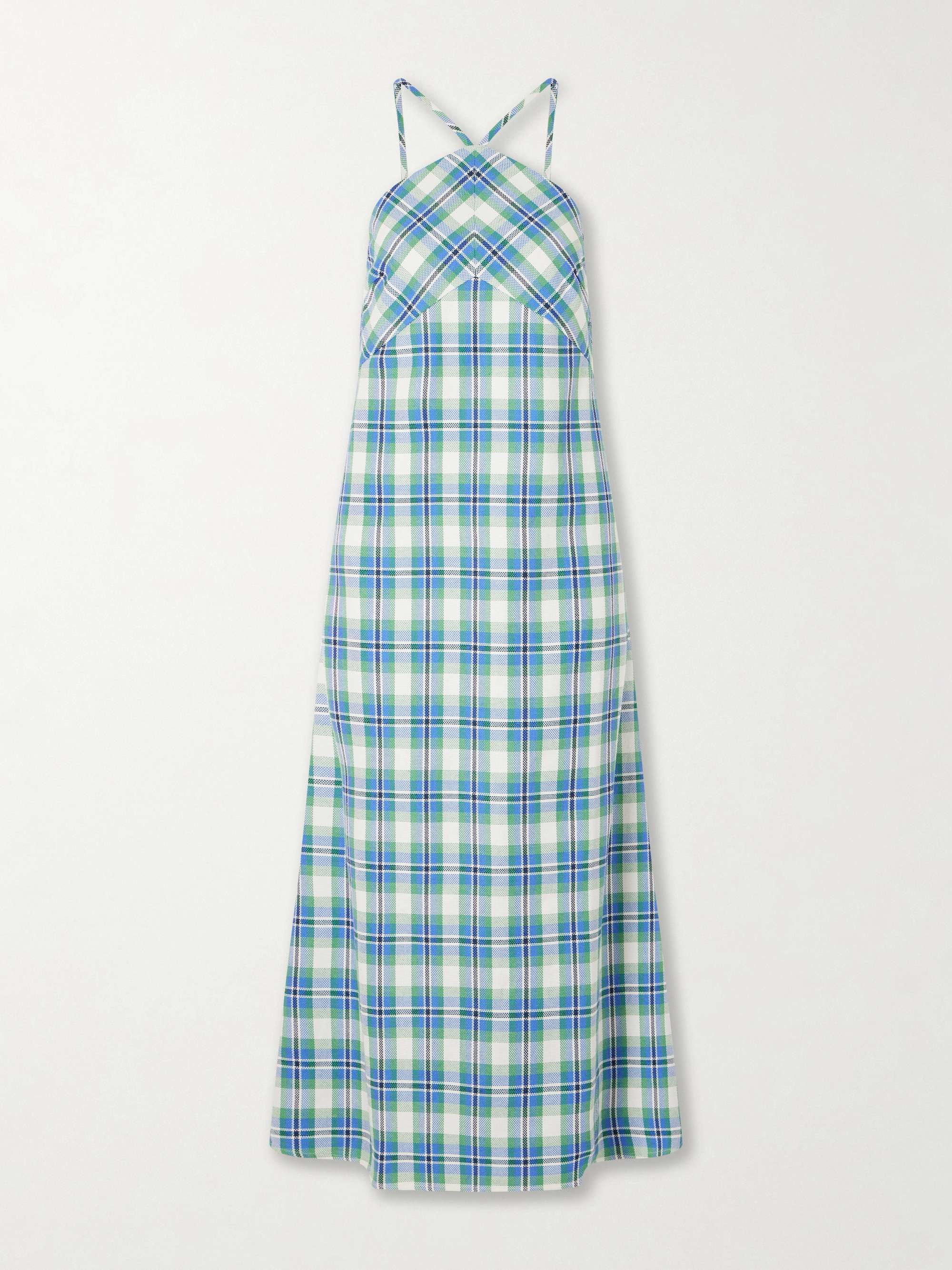 Call Me Maybe Checked Woven Cotton Maxi Dress