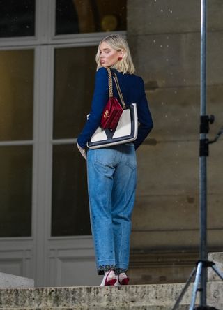 French street style - woman wearing jeans