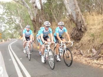 Team Milram's riders prepare for the Tour Down Under in Australia