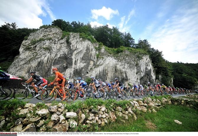 The peloton enjoying the Polish scenery on display
