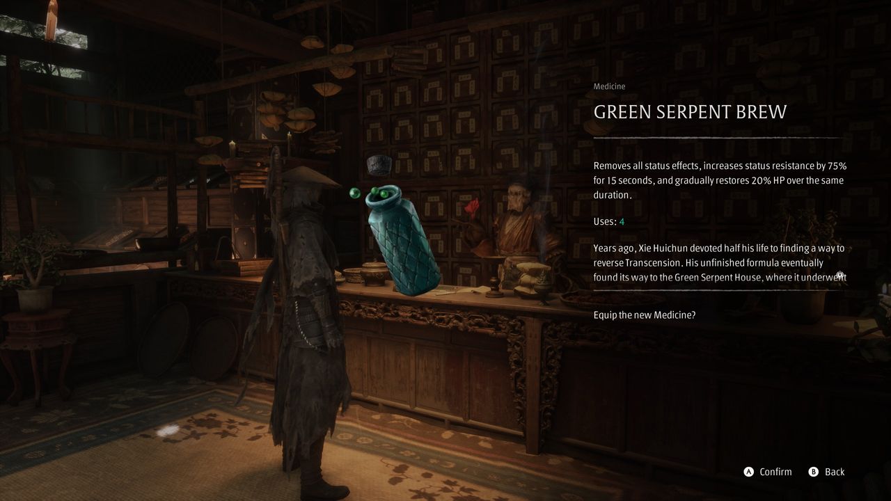 Phantom Blade Zero upgrade medicine - Green Serpent Brew