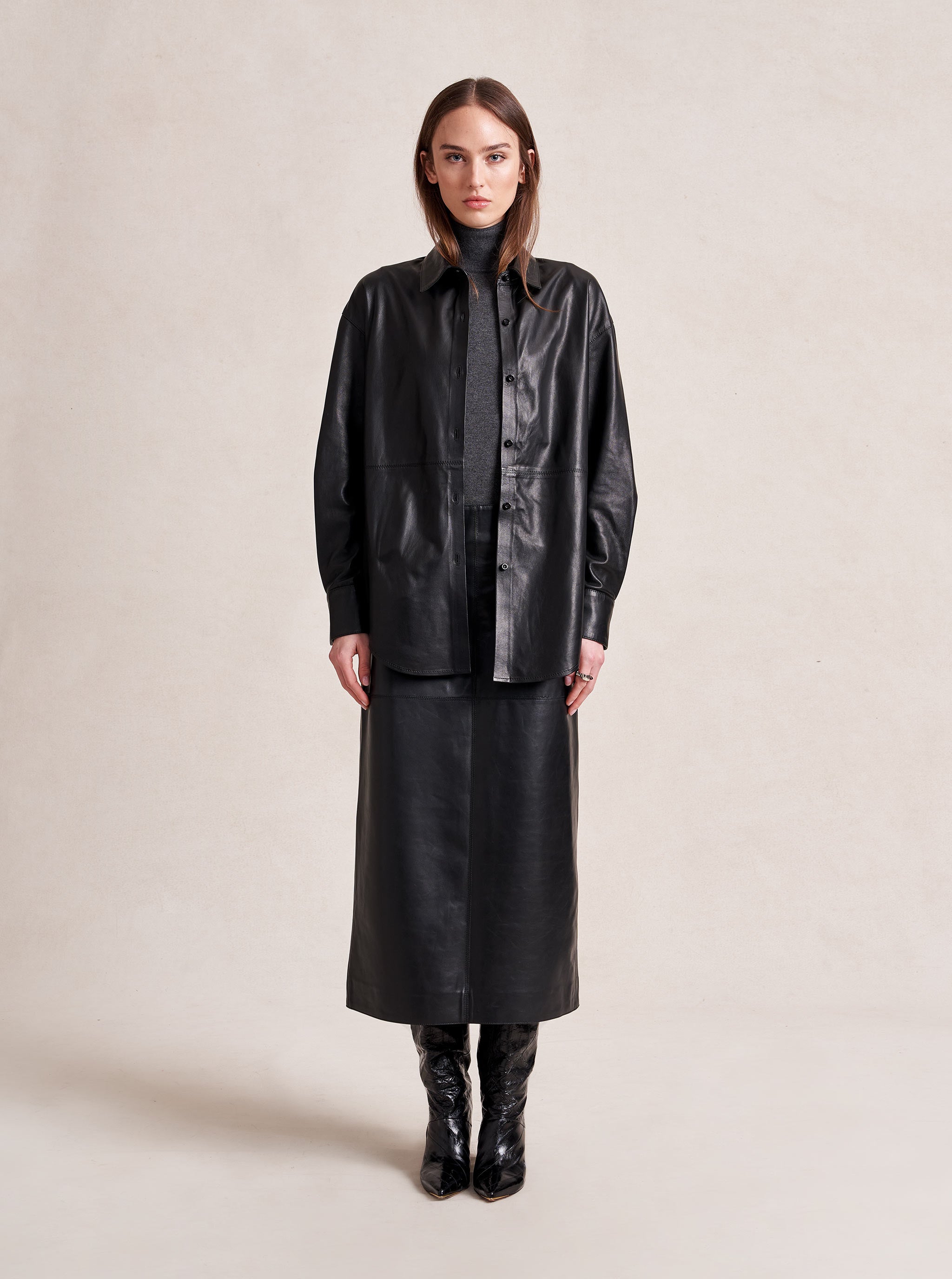 Leather Ewan Shirt Xxs