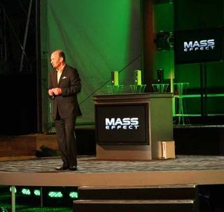 Moore showed off BioWare's Mass Effect, among other big titles for the Xbox 360 and PC.