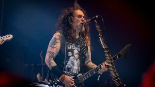 Max Cavalera on stage screaming