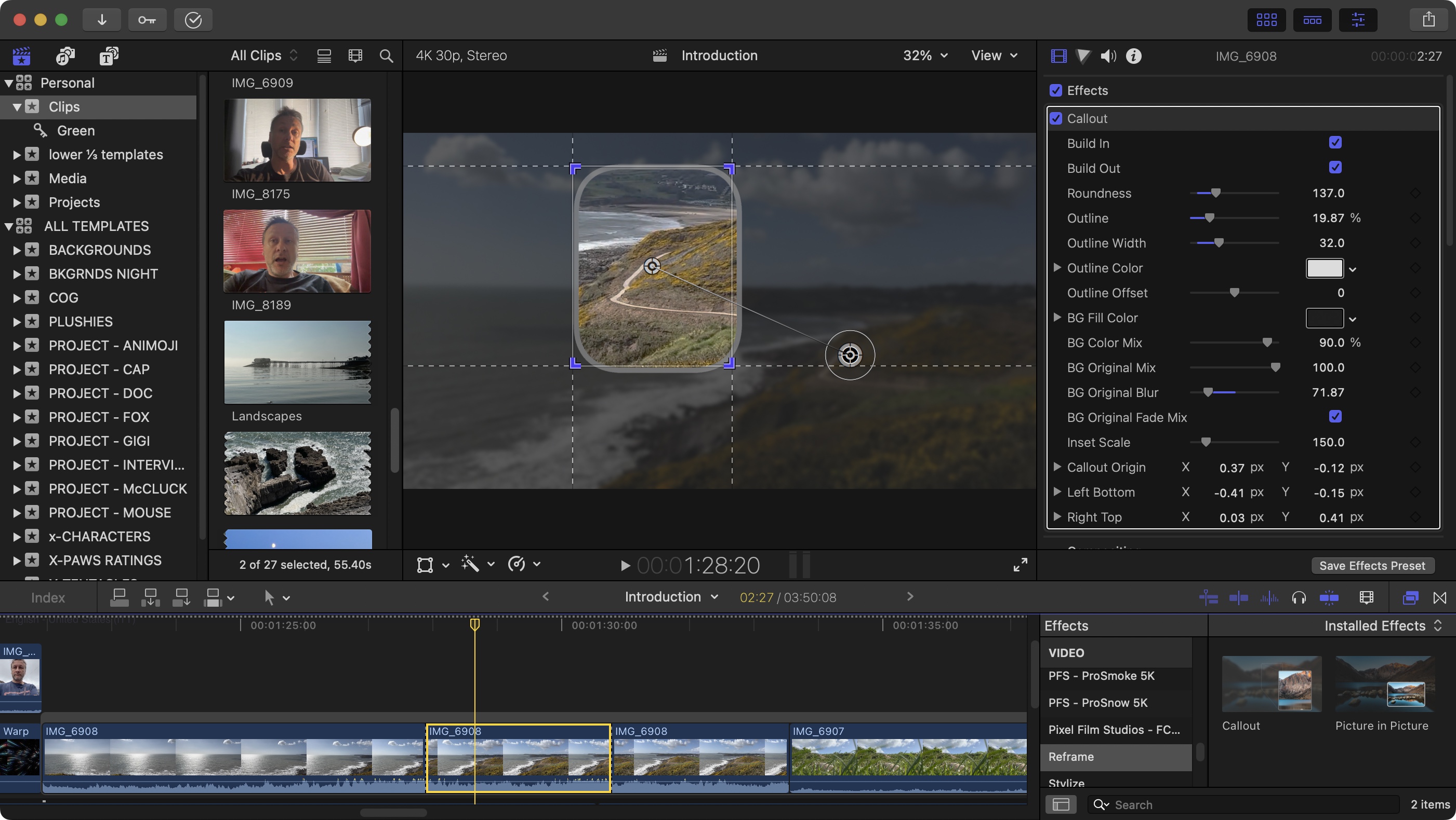Screenshot of Final Cut Pro 11.1 in action
