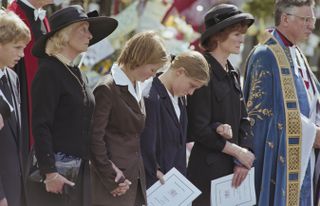 Princess Diana's family at her funeral