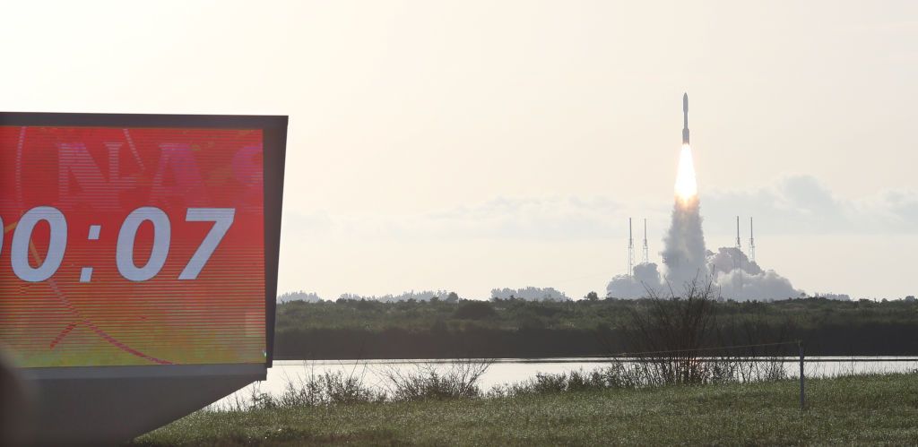 An Atlas V rocket with the Perseverance rover lifts off from Launch Complex 41 at Cape Canaveral Air Force Station in Florida on July 30, 2020.