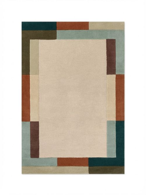 Origin Modern Border Pure Wool Rug, Multi