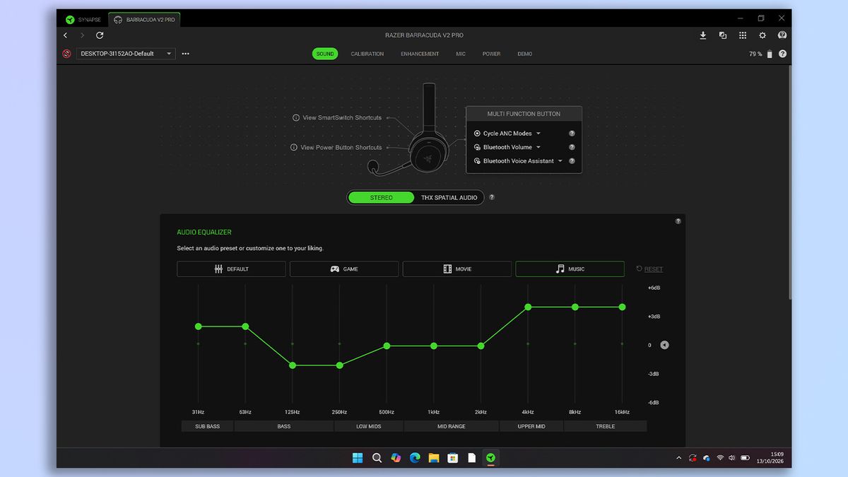 Razer Synapse and Razer Audio app screenshot