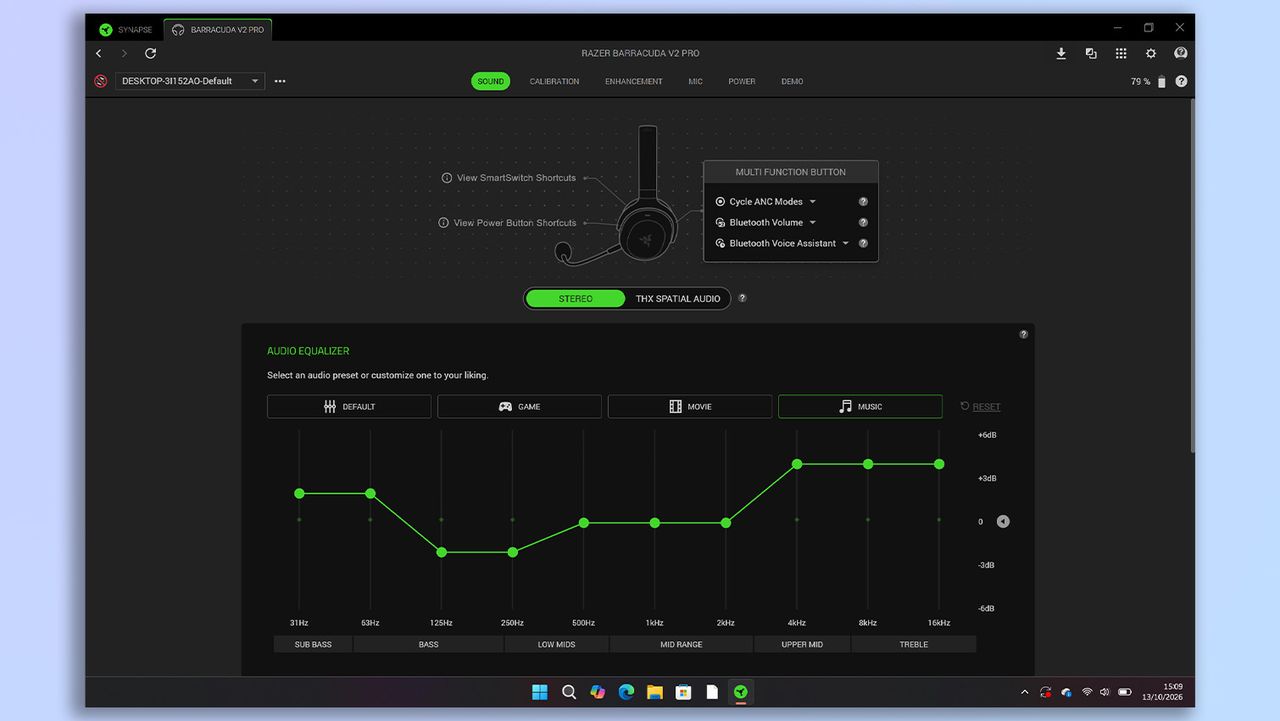 Razer Synapse and Razer Audio app screenshot