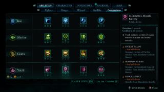 Avowed companion abilities menu