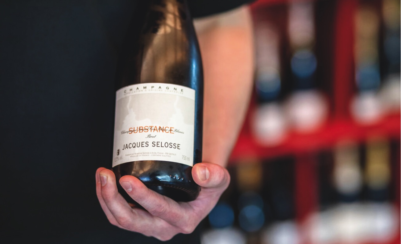 A bottle of Jacques Selosse Champagne