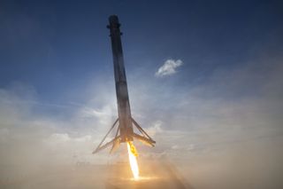SpaceX Falcon 9 Rocket Landing After Launching Thaicom 8
