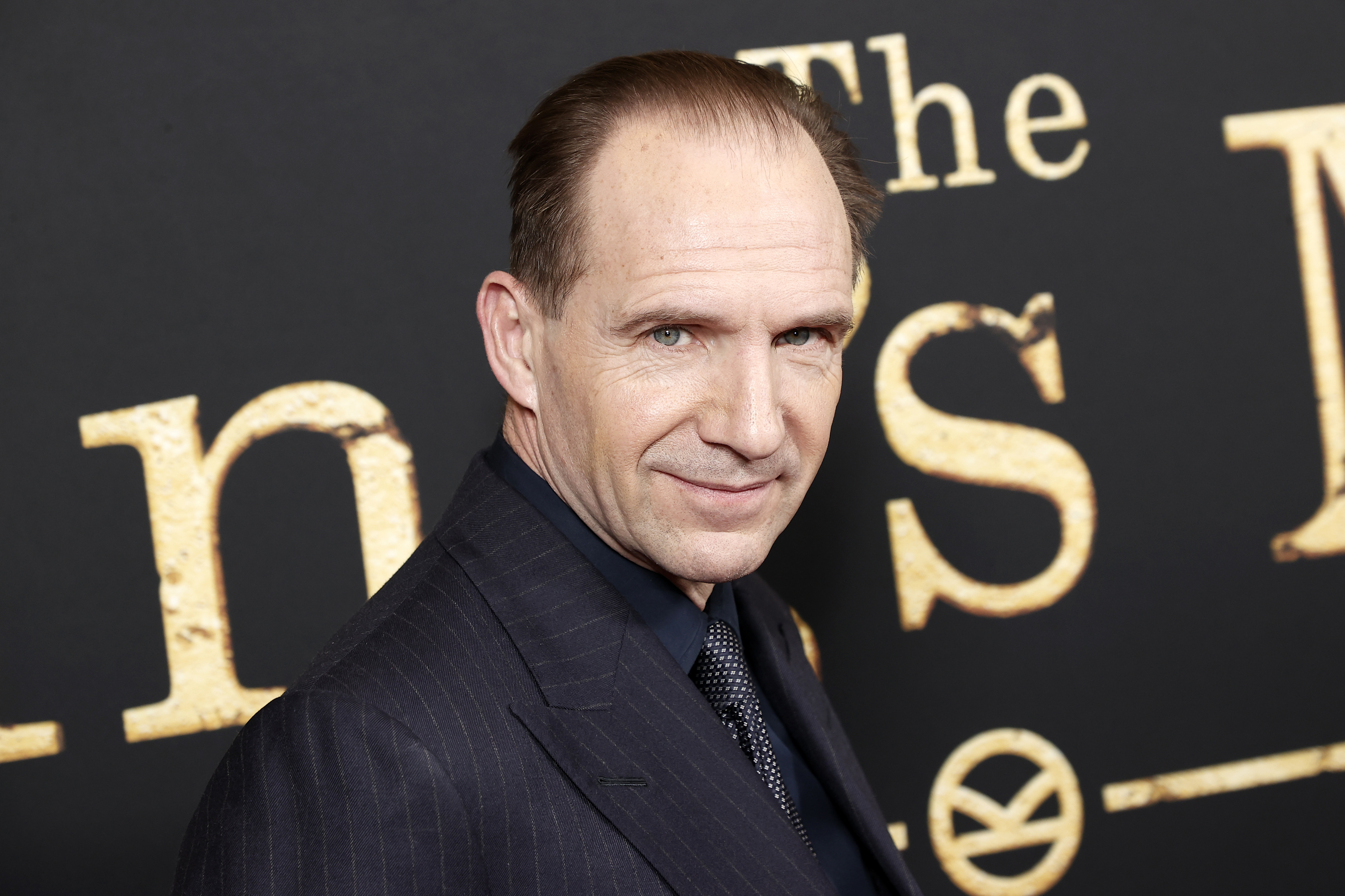 Ralph Fiennes at the 2021 premiere of The King's Man in New York City