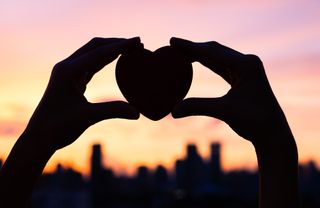 heart, city, cityscape