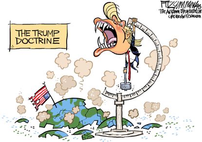Political Cartoon U.S. Trump doctrine