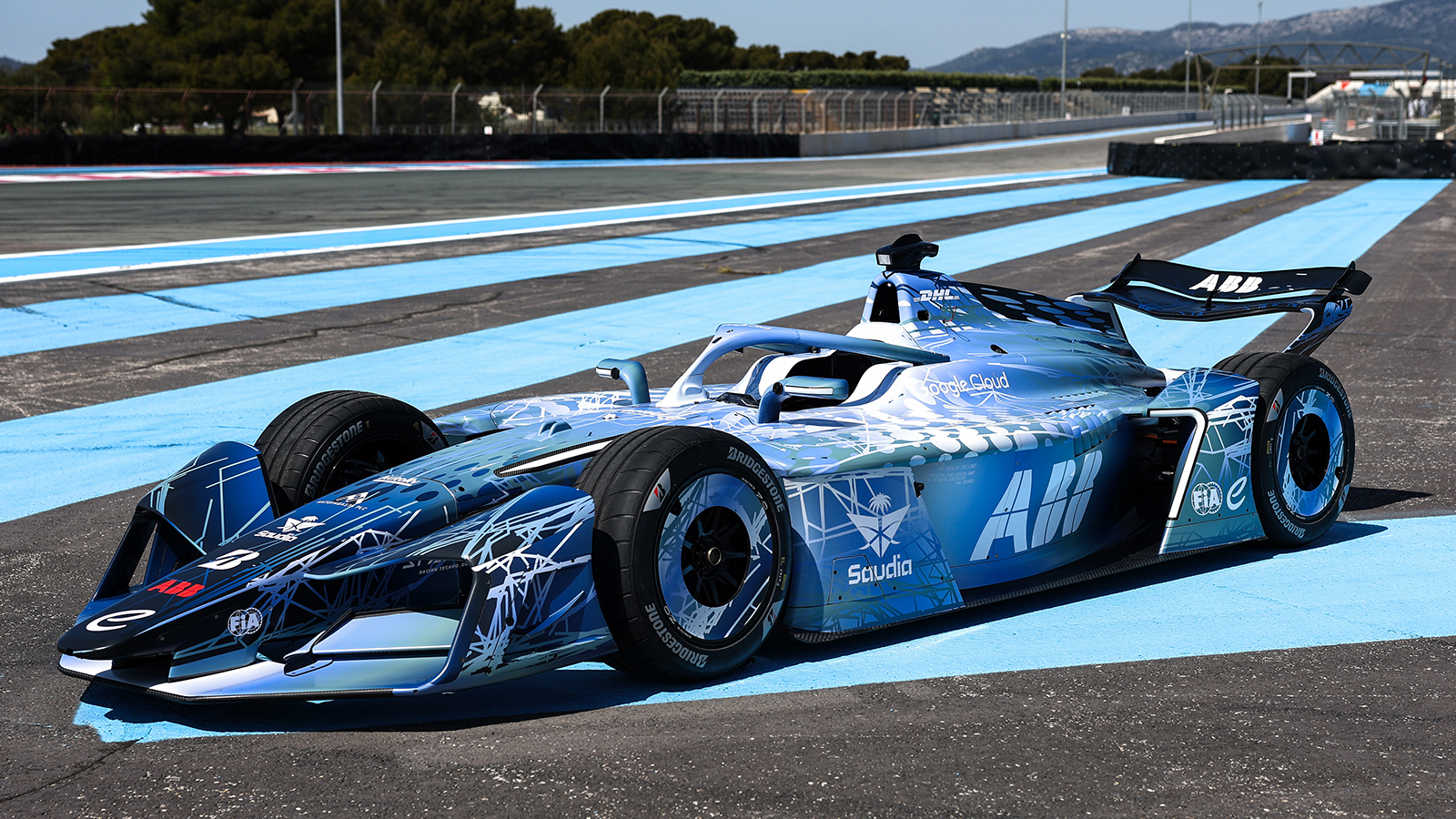 Formula E&rsquo;s GEN4 car on a race track