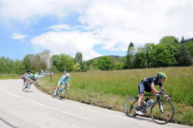 Jos&eacute; Herrada (Movistar) at the head of the stage-winning breakaway