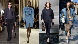 Fall 2024's best jean jackets seen in runway shows from Tory Burch, Schiaparelli, Versace, and Stella McCartney