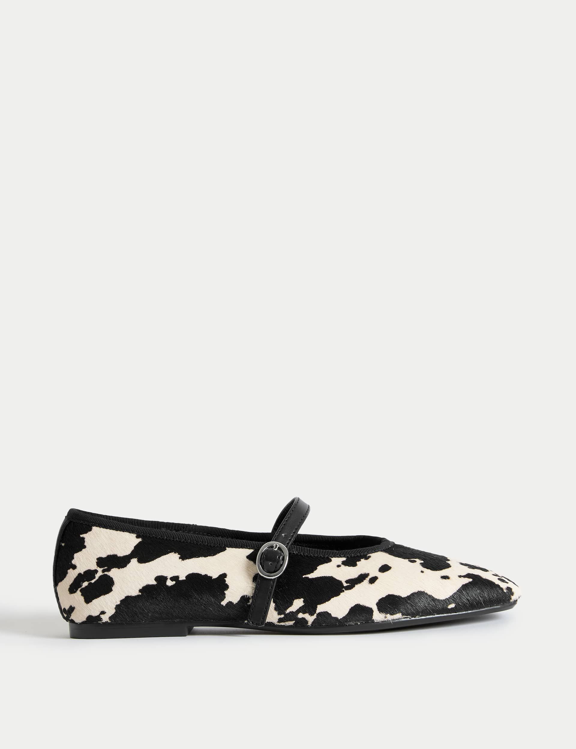 Animal Print Strappy Ballet Pumps