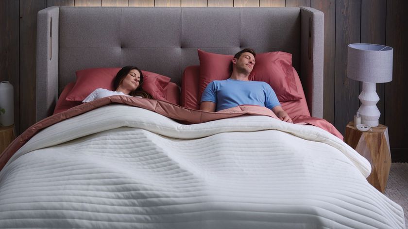 A couple in a Sleep Number smart bed