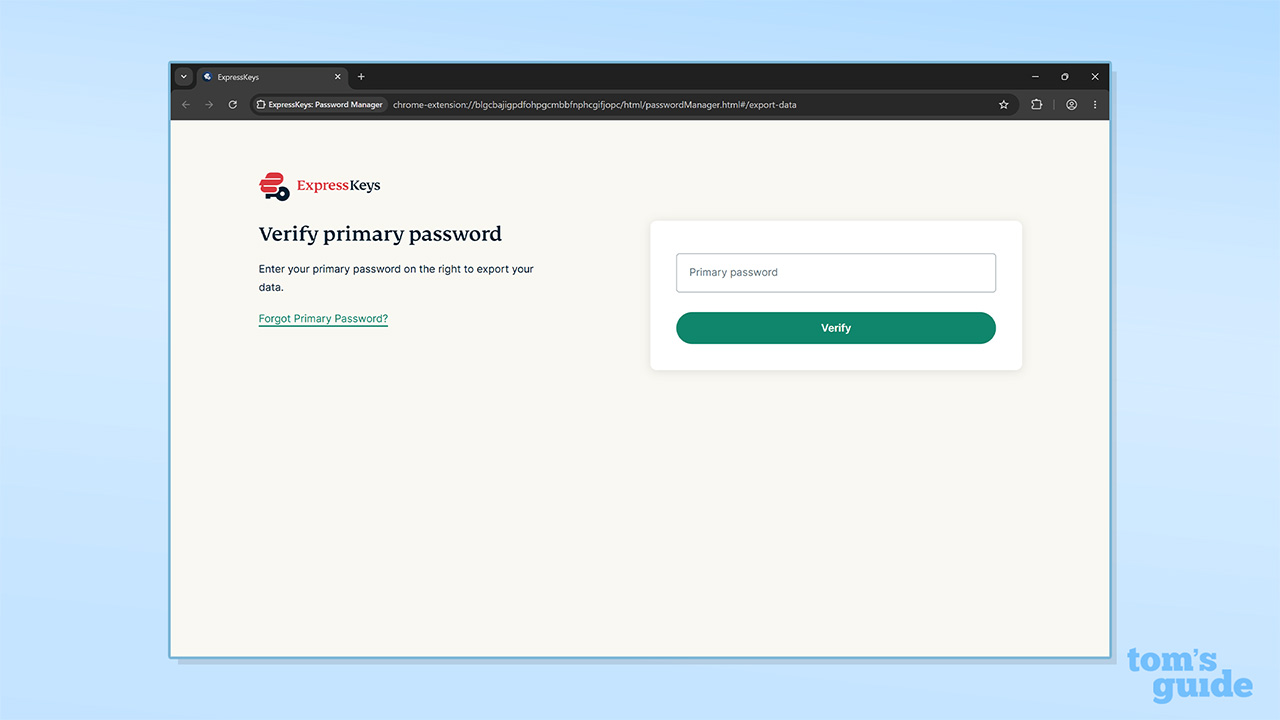 اسکرین شات تایید رمز دسکتاپ ExpressKeys 