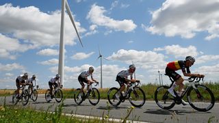 UAE Team Emirates practicing for the Tour de France