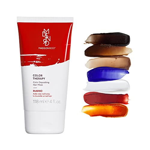 Madison Reed Color Therapy, Rubino, Color Depositing Hair Mask &amp;amp; Deep Conditioning Treatment, Intensely Hydrating, Refreshes Color &amp;amp; Tone, Keratin &amp;amp; Argan Oil, 4 Fl Oz (118 Ml)