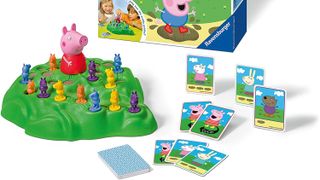 Peppa Pig figures, hill and cards