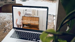 ecommerce website open on desk on laptop