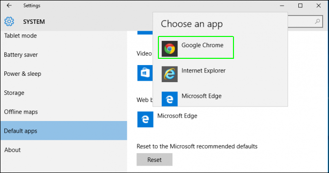 select Chrome