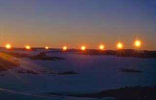 antarctic circle solstice sunset