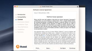 Avast One Mac user agreement