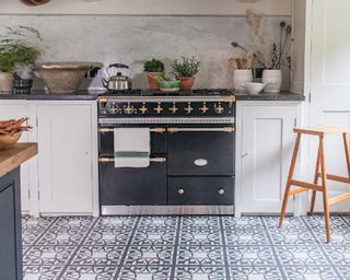 kitchen with grey pattern vinyl kitchen floor by harvey maria