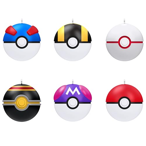 Hallmark Keepsake Christmas Ornaments 2026, Pok&amp;eacute;mon Pok&amp;eacute; Ball, Set of 6, Gifts for Gamers