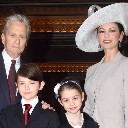 Catherine Zeta-Jones at her investiture at Buckingham Palace