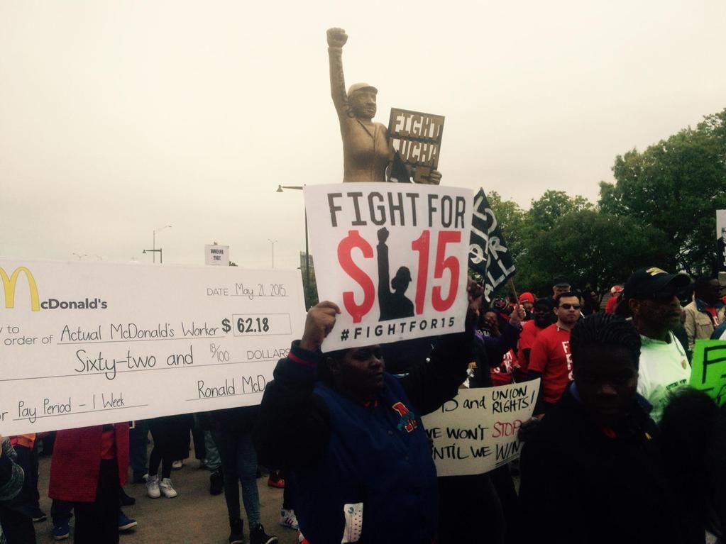 McDonald&amp;#039;s headquarters protest.