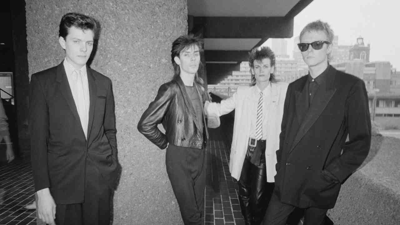 Bauhaus posing for a photograph in the early 1980s