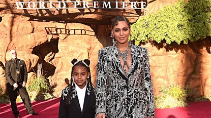 hollywood, california july 09 editors note retransmission with alternate crop blue ivy carter l and beyonce knowles carter attend the world premiere of disneys the lion king at the dolby theatre on july 09, 2019 in hollywood, california photo by alberto e rodriguezgetty images for disney