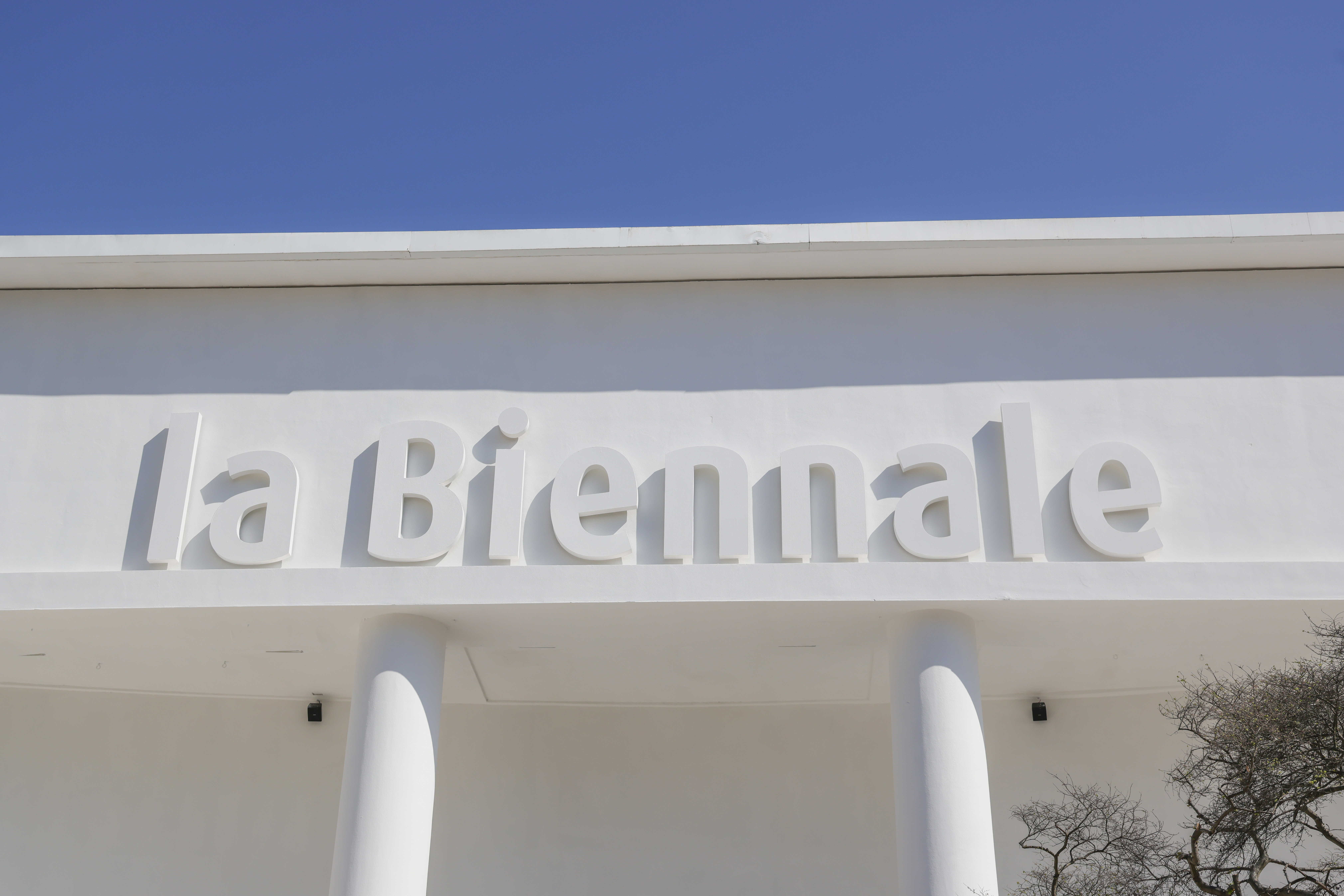 Venice Architecture Biennale 2027, view of the central pavilion wording spelling la biennale