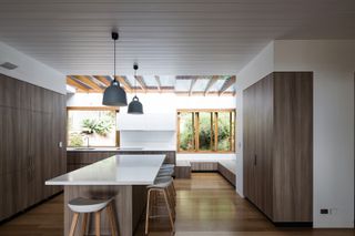 The kitchen at the Palm Tree Beach House